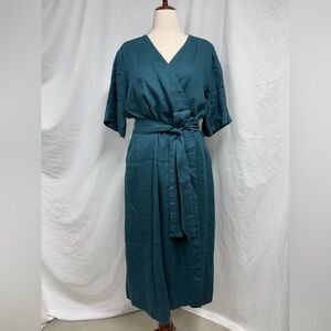 Everlane Teal 100% Linen Dress